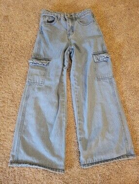 Soho Blue Denim Girls Cargo Jeans Size 8
